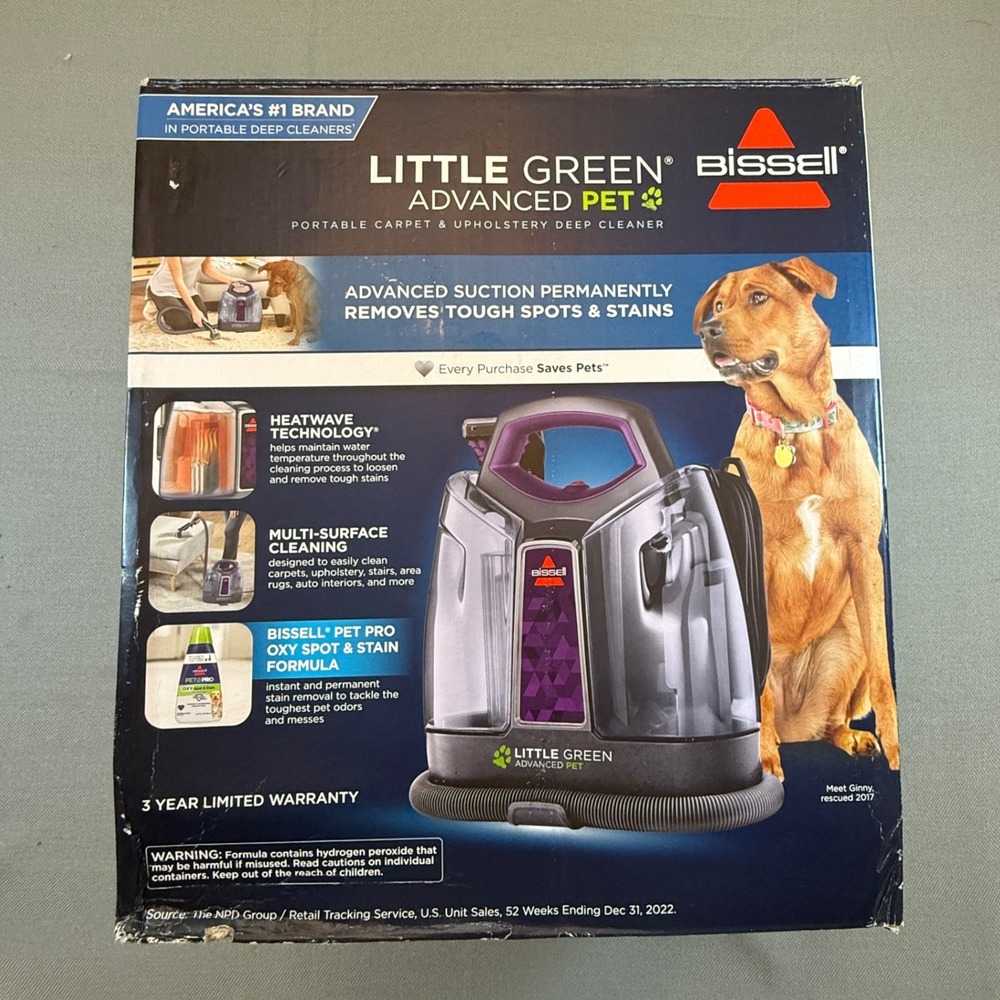 Bissell Little Green Advanced Pet Portable Carpet Cleaner 2513W Purple/Grey